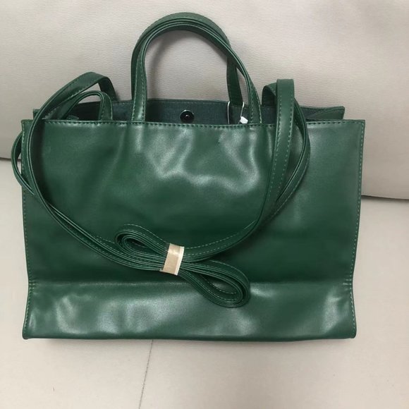 Tote Bag Dark green patent leather Telfar laptop bag medium number - Picture 3 of 7